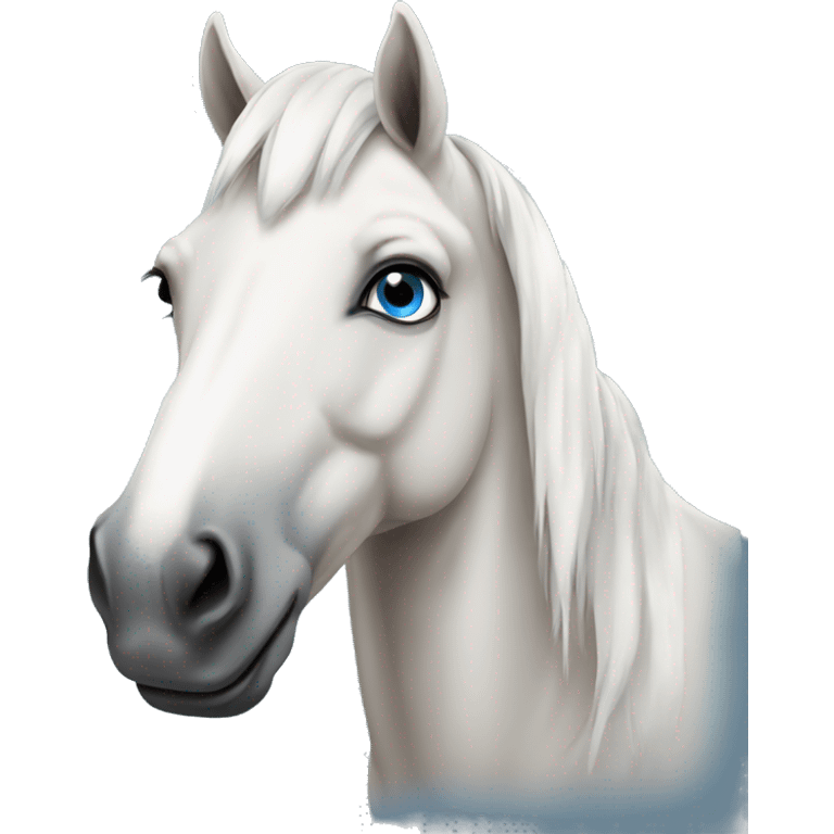 Noriker horse portrait with blue eyes emoji