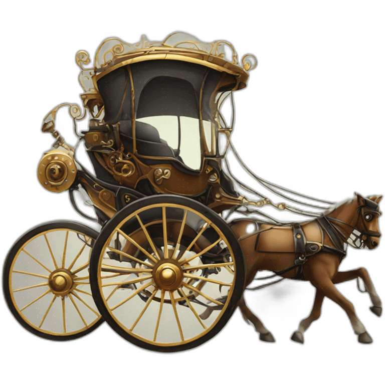 carriage electric steampunk without horse simple cartoon clear background racing emoji