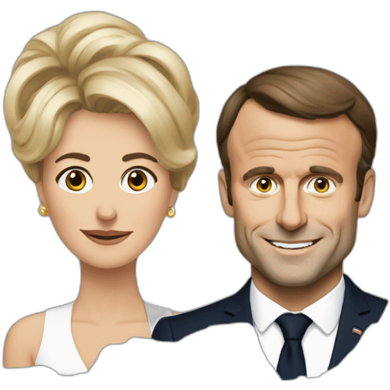 Emmanuel Macron et sa femme emoji