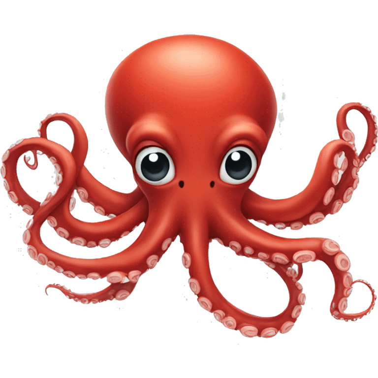 red cartoon octopus pointing to the left emoji