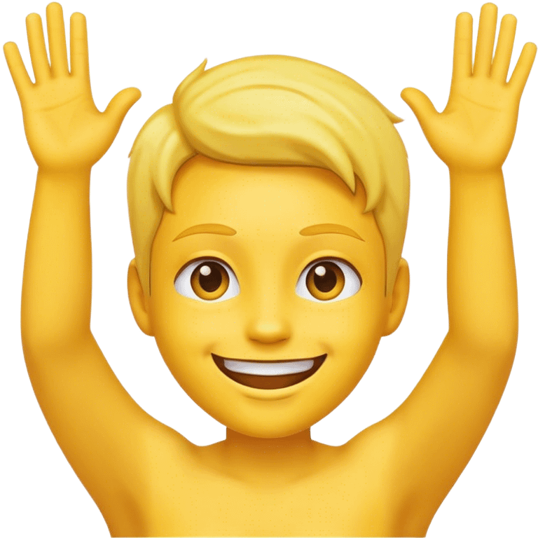 happy yellow something with hands emoji