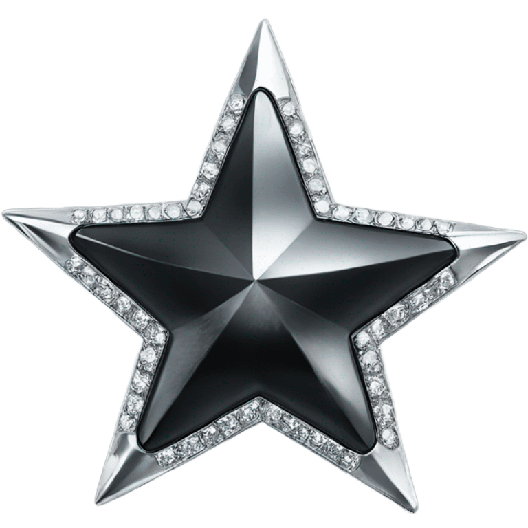 black diamond chrome four-point star diamond shiny emoji