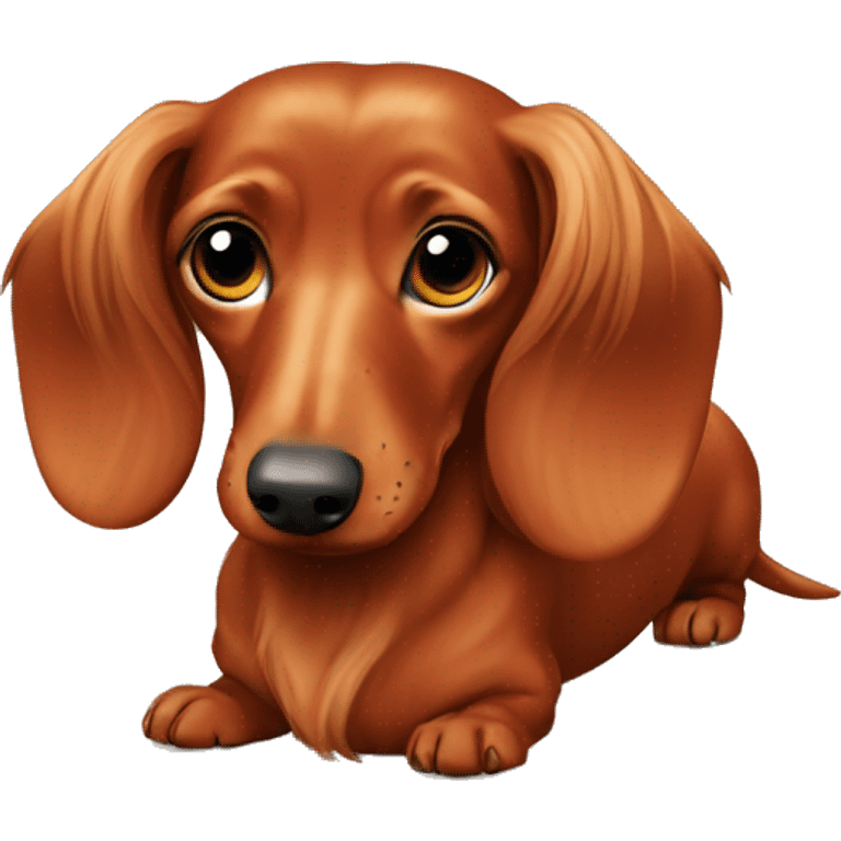 Red long hair dachshund  emoji