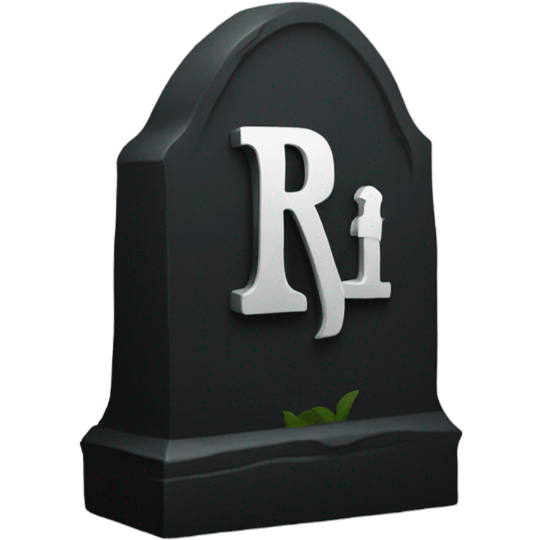 a black grave with the letters RIP emoji