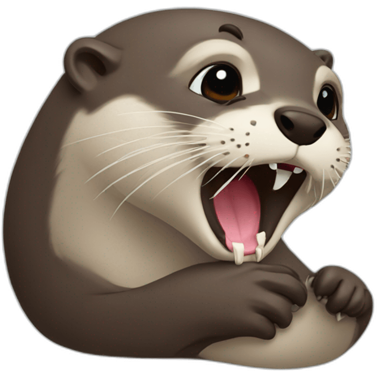 Otter chocking itself emoji