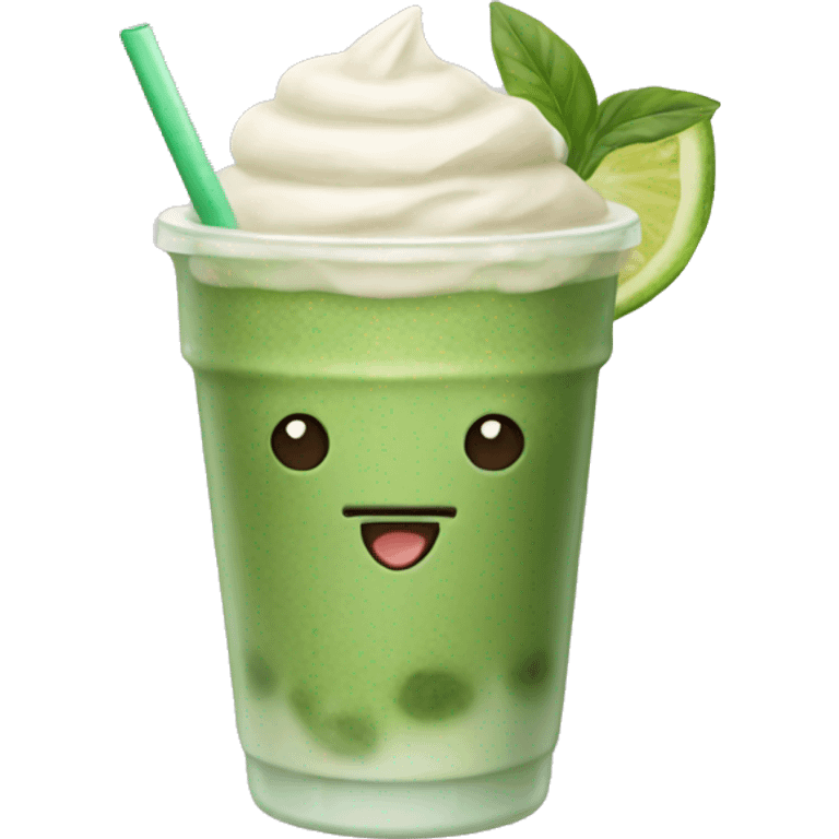 iced matcha latte  emoji