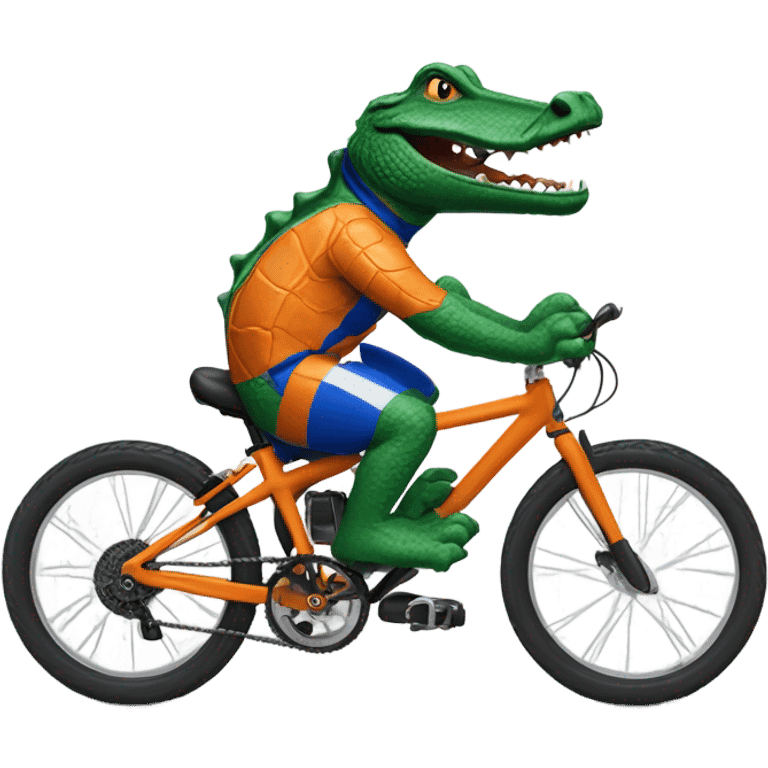 Florida gator riding a road bike  emoji