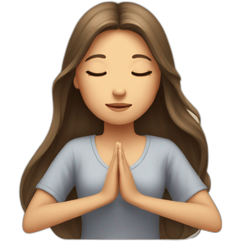 a girl with long hair is meditating emoji