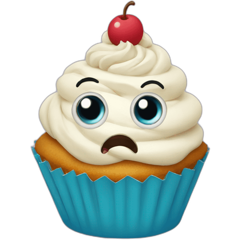 cupcake with eyes emoji