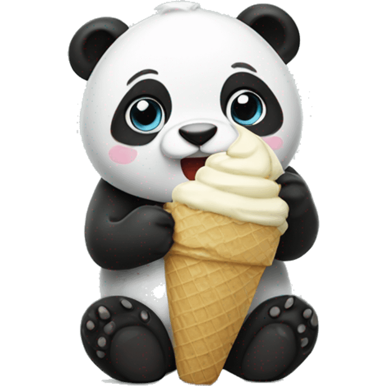 Panda eating ice cream emoji