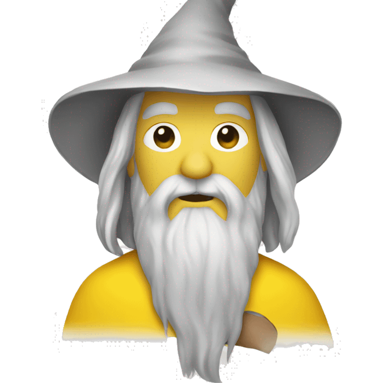 gandalf wearing yellow clothing with a whiteboard emoji