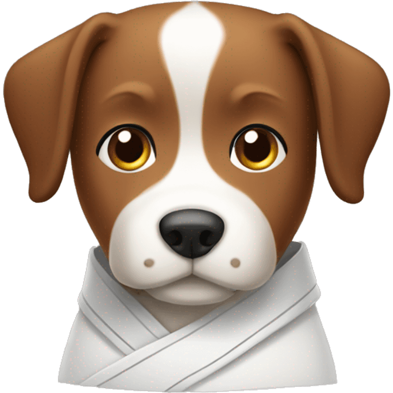 brown dog with dobok  emoji