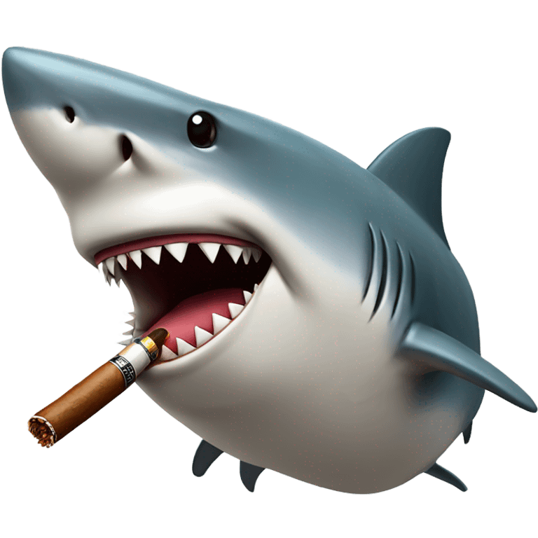 Shark smoking cigar emoji