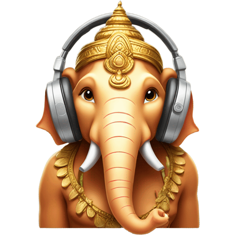 Ganesh with headphones emoji