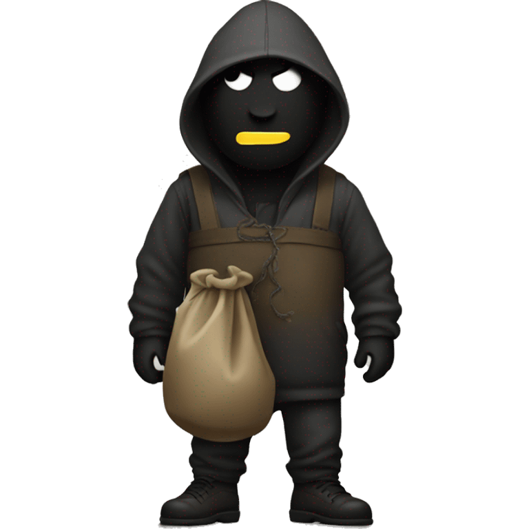 Robber with sack behind his back emoji