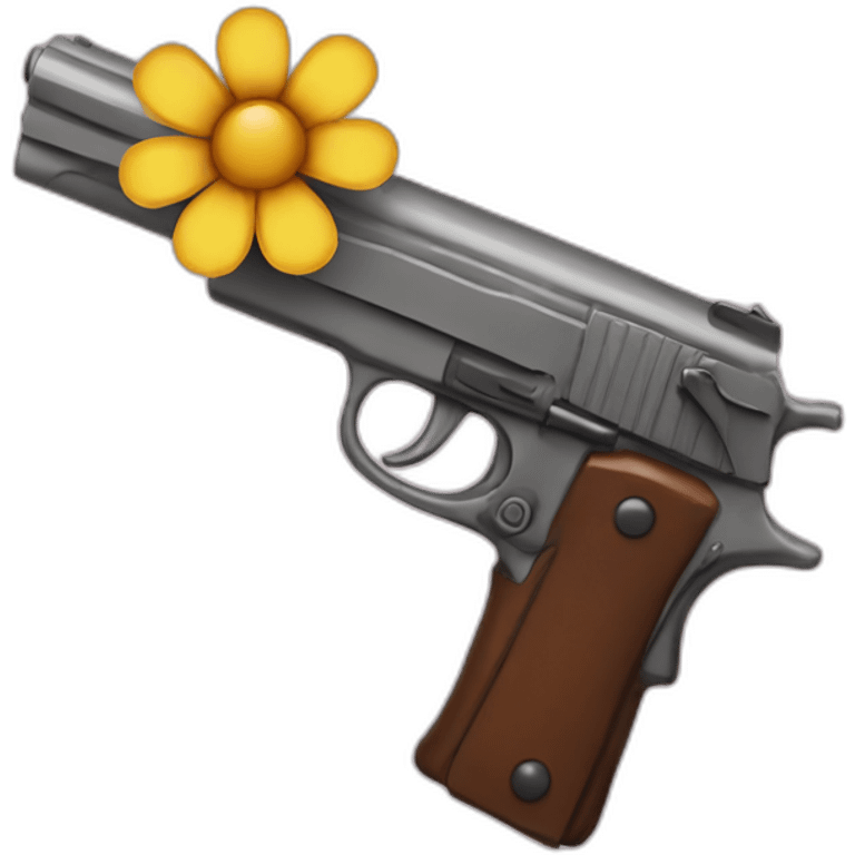 Gun flower emoji