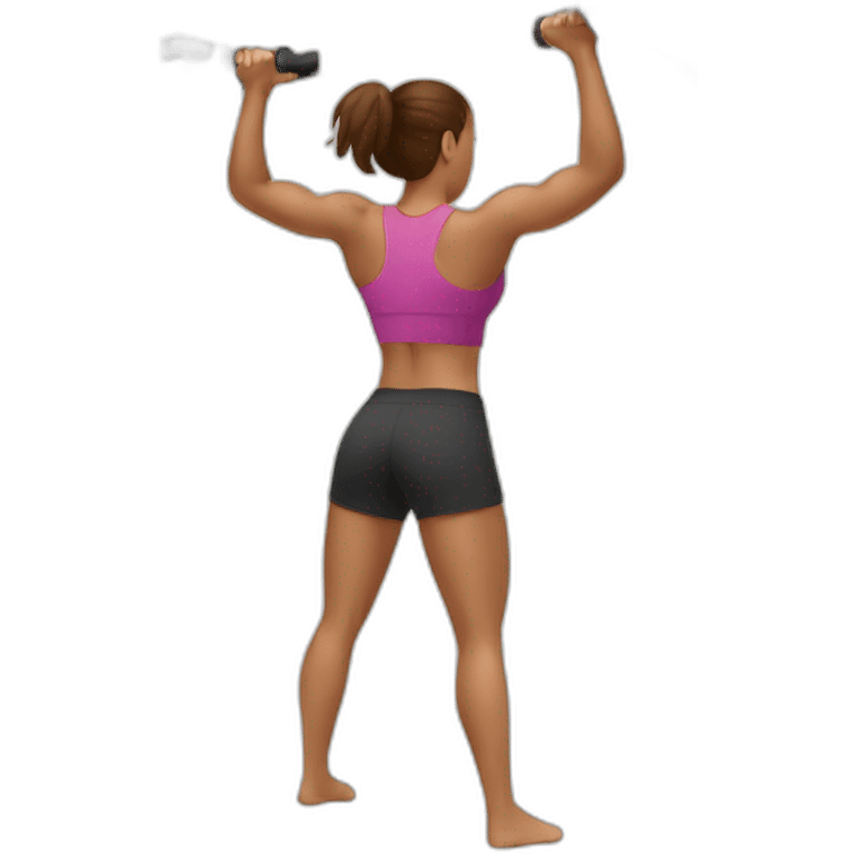 woman doing pull-ups emoji