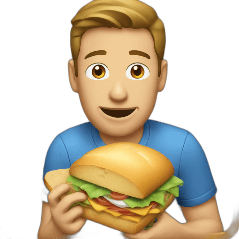 man eating a sandwhich emoji