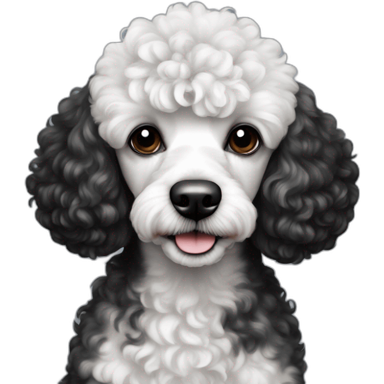 Mini poodle with black and white spots emoji