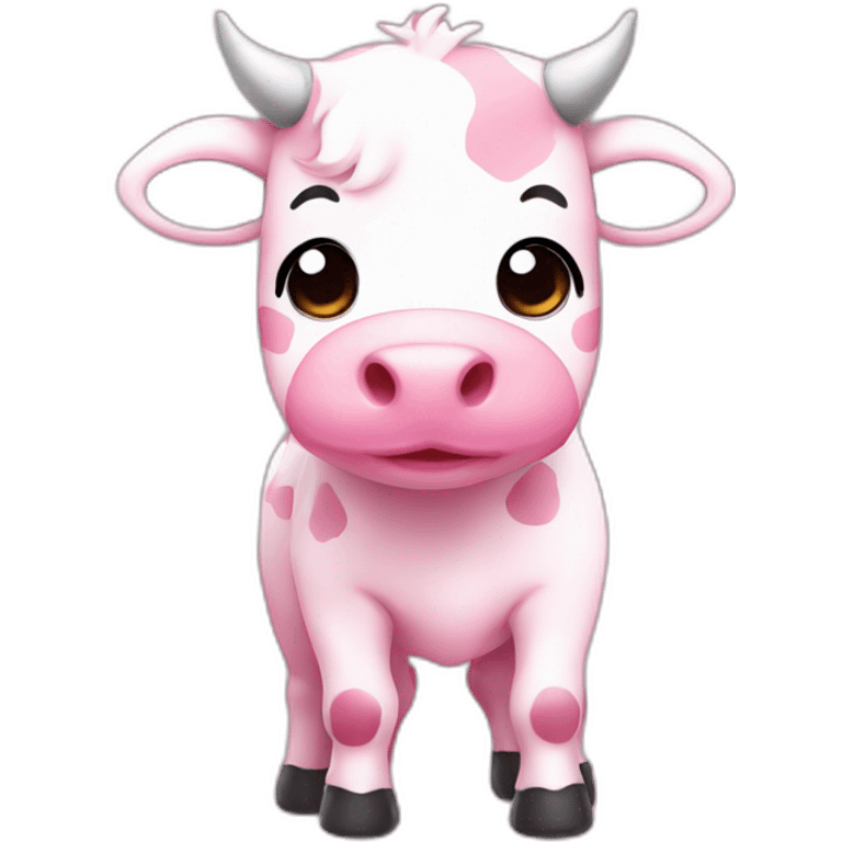 pink cute cow chibi  emoji