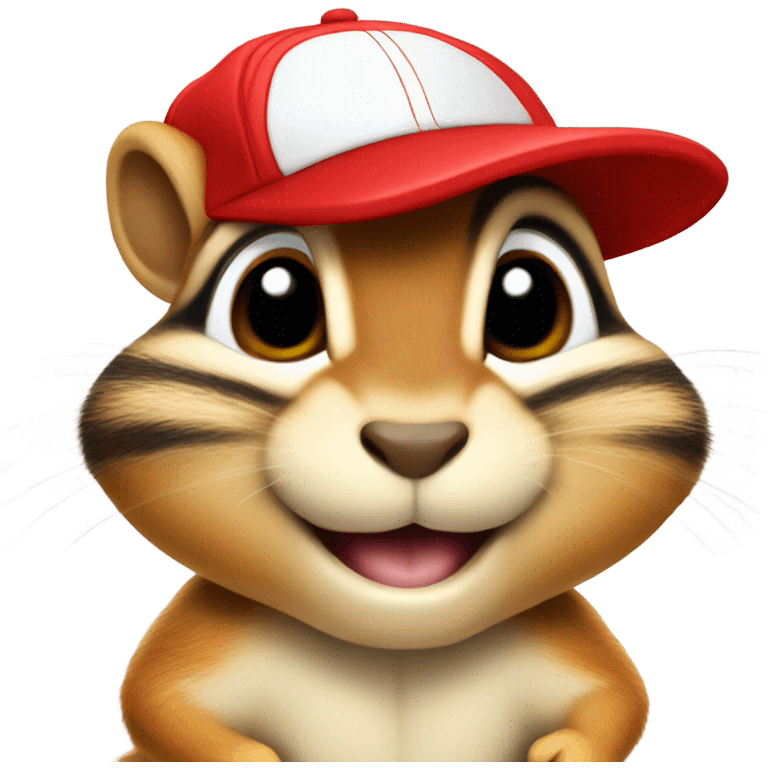 Chipmunk with red baseball cap emoji