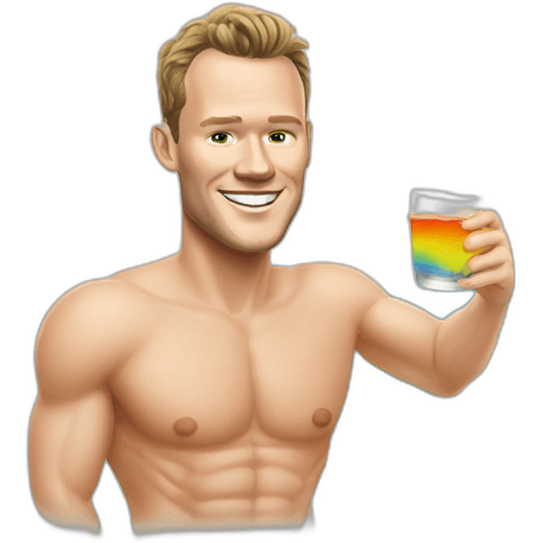 Jonathan Toews as rainbow beach bum emoji