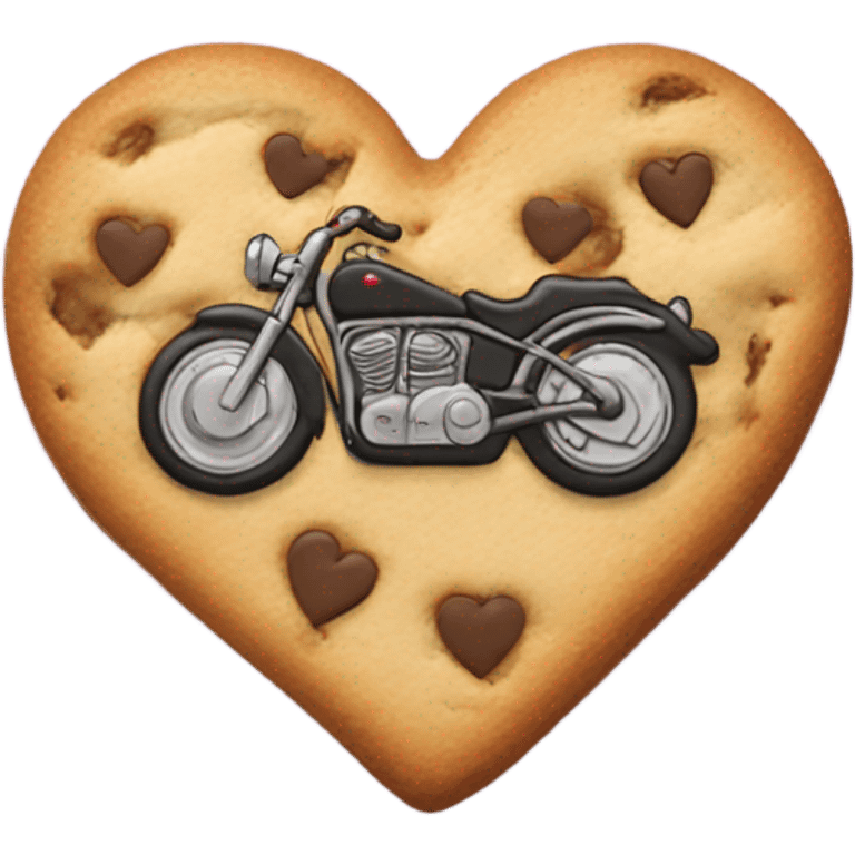 cookie heart with motorcycle  emoji