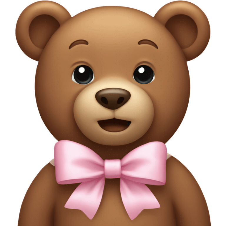 Light brown bear with light pink bows emoji