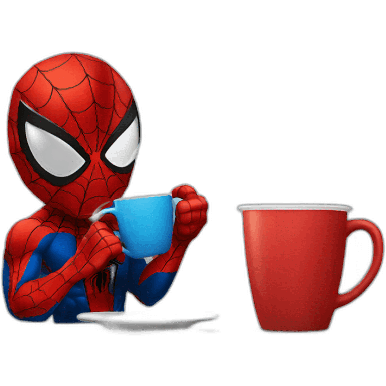 spiderman drinking coffee emoji