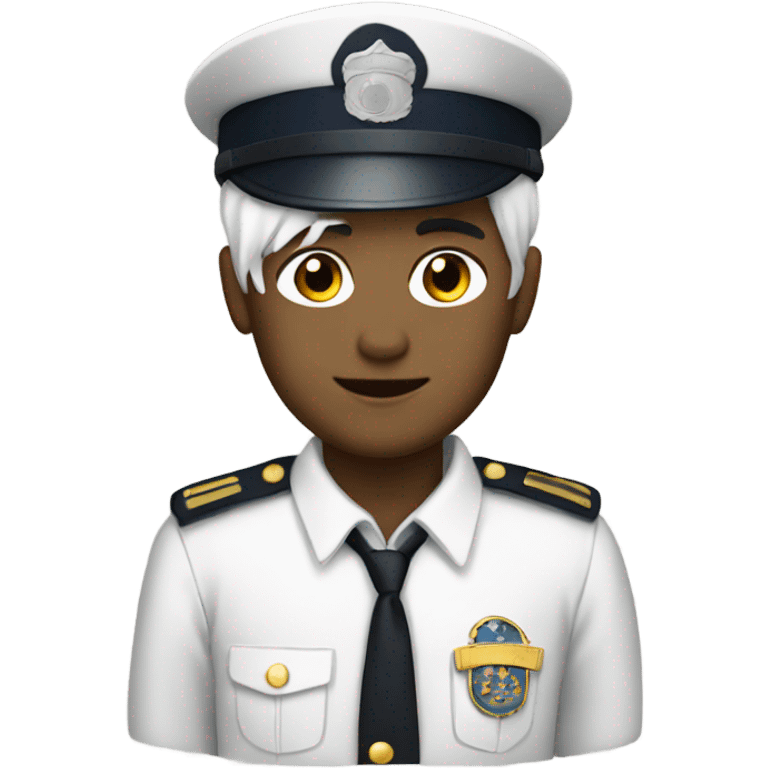 white haired boy in uniform emoji