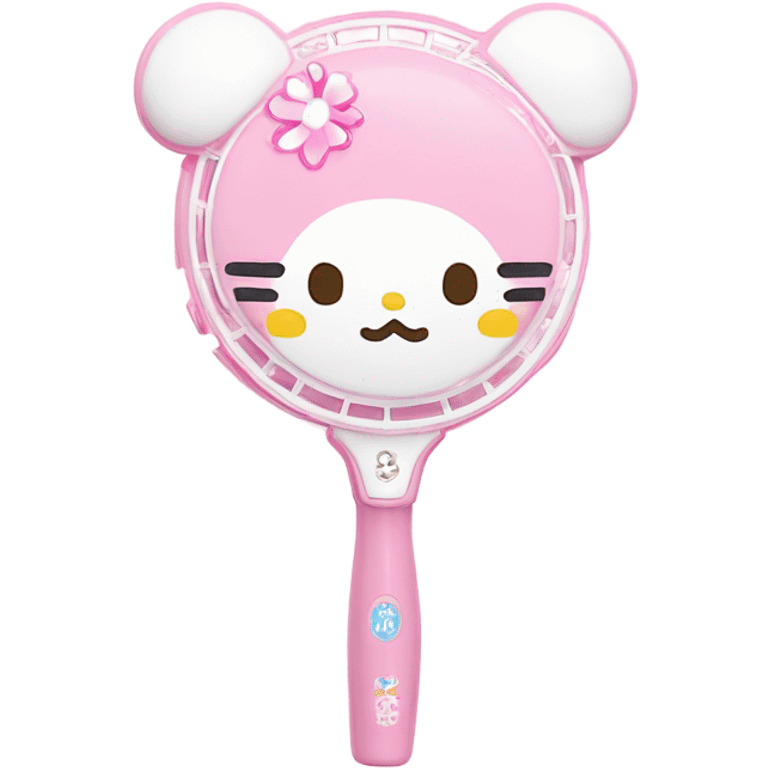 pink white light melody sanrio cute Handheld fan emoji