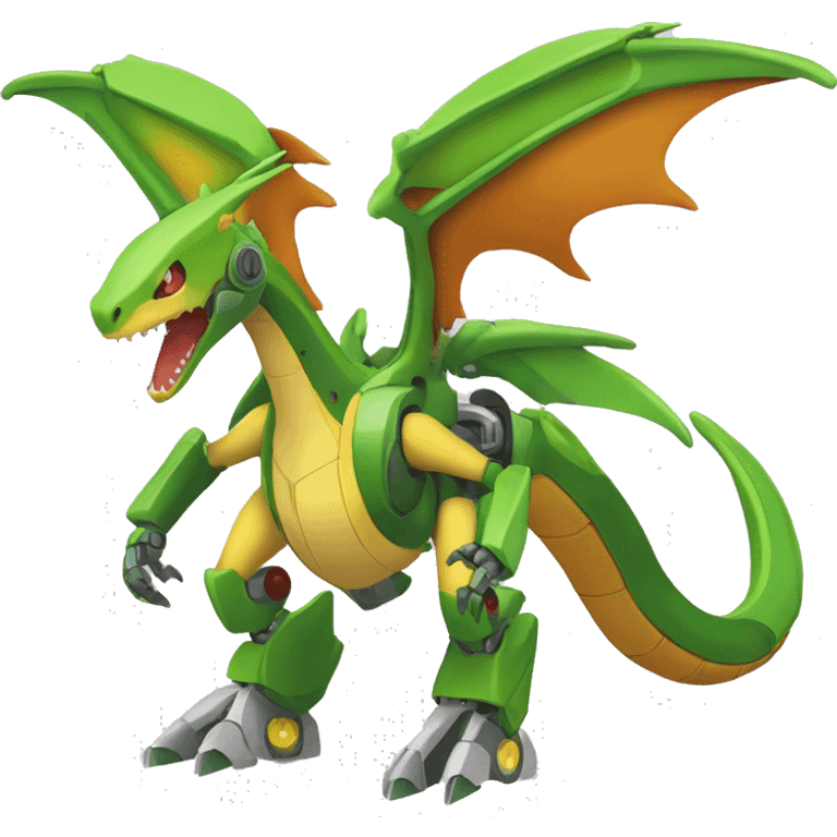 Mechanical Flygon-dragon-Charizard-raptor-Medabot-Mecha full body emoji