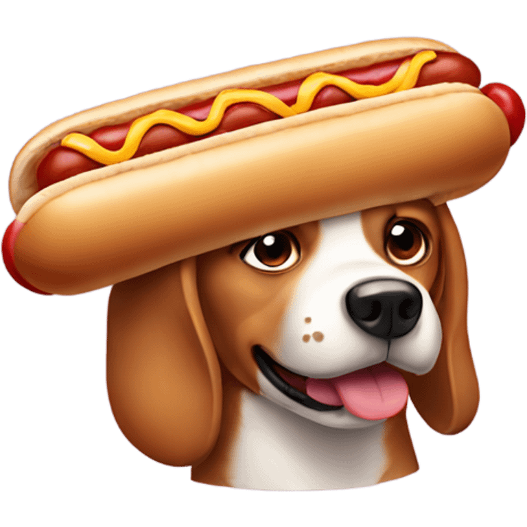 Dog with hotdog emoji