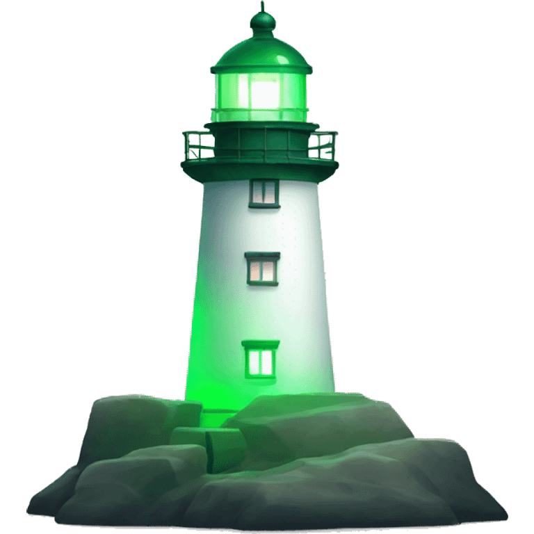 lighthouse with green light emoji