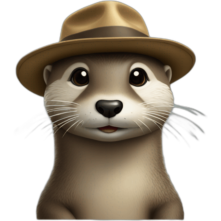 Loutre avec un chapeau emoji