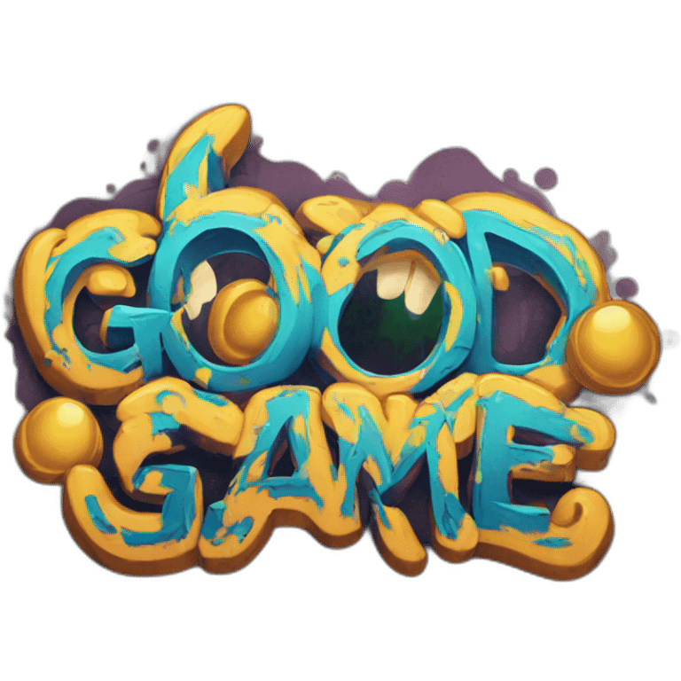 graffiti of the words "good game" emoji