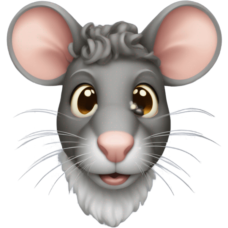 rat with sidelock curls in emoji