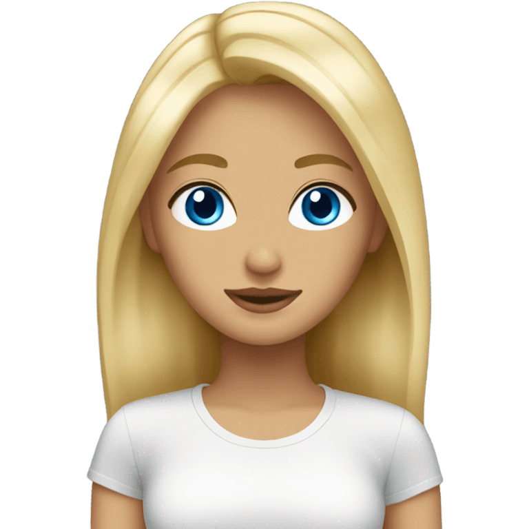 Blonde girl blue eyes tan skin emoji