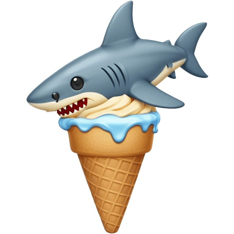 Black cat shark ice cream emoji