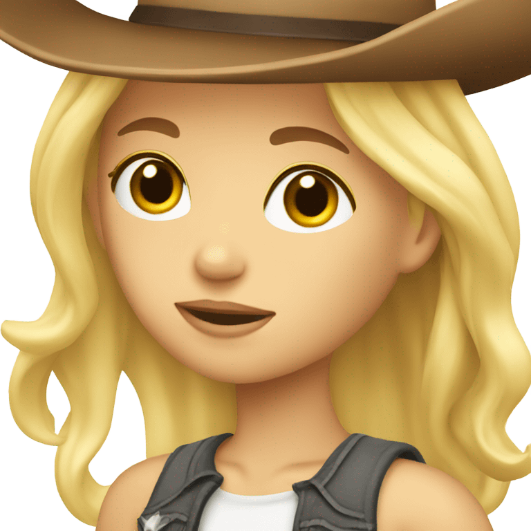 Blonde girl with a cowboy hat  emoji