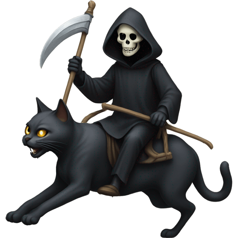 Grim reaper riding a cat emoji