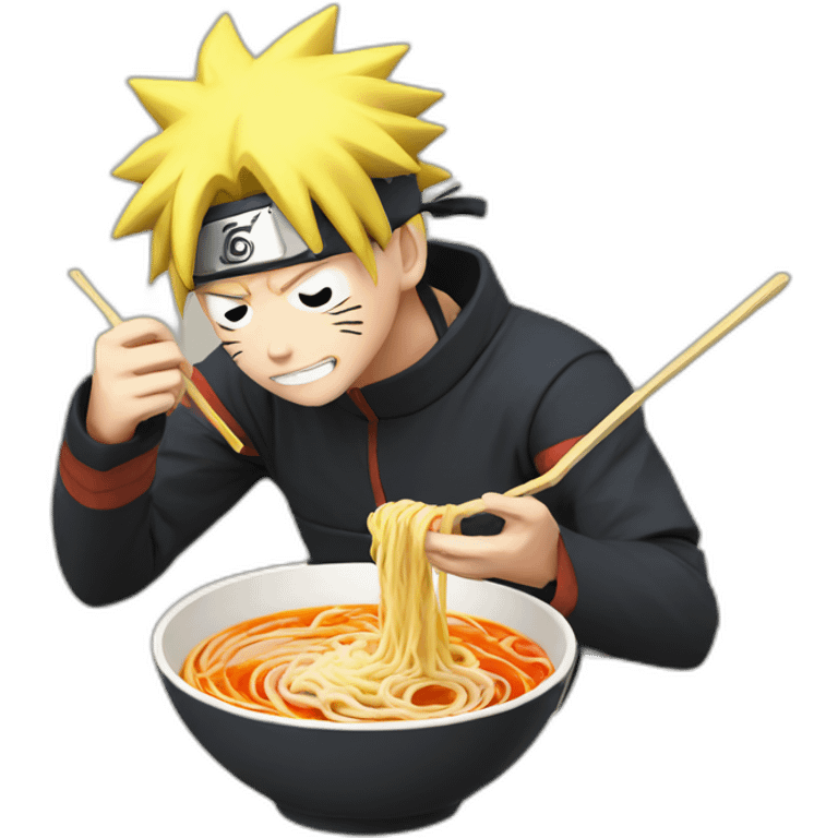 Naruto eating ramen emoji