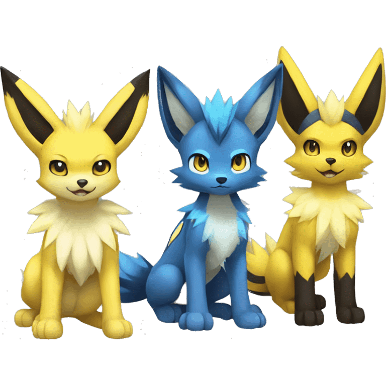 Lucario-Umbreon-Jolteon-Zeraora full body emoji