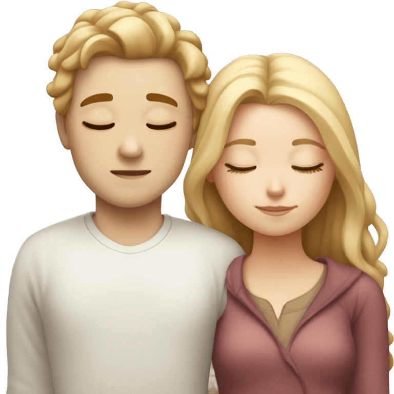 a white girl and boy sleeping emoji