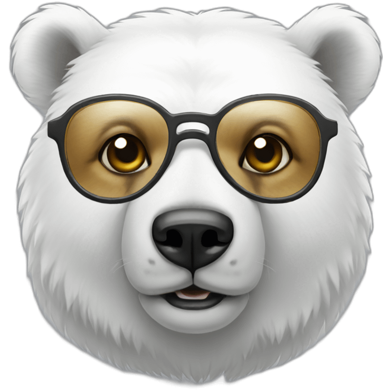 White bear with glasses emoji