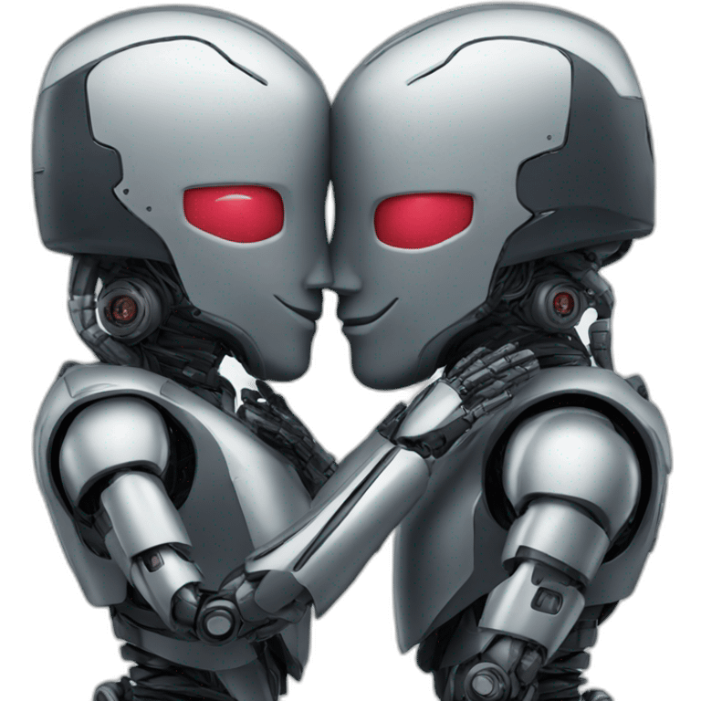 two man robot kissing emoji