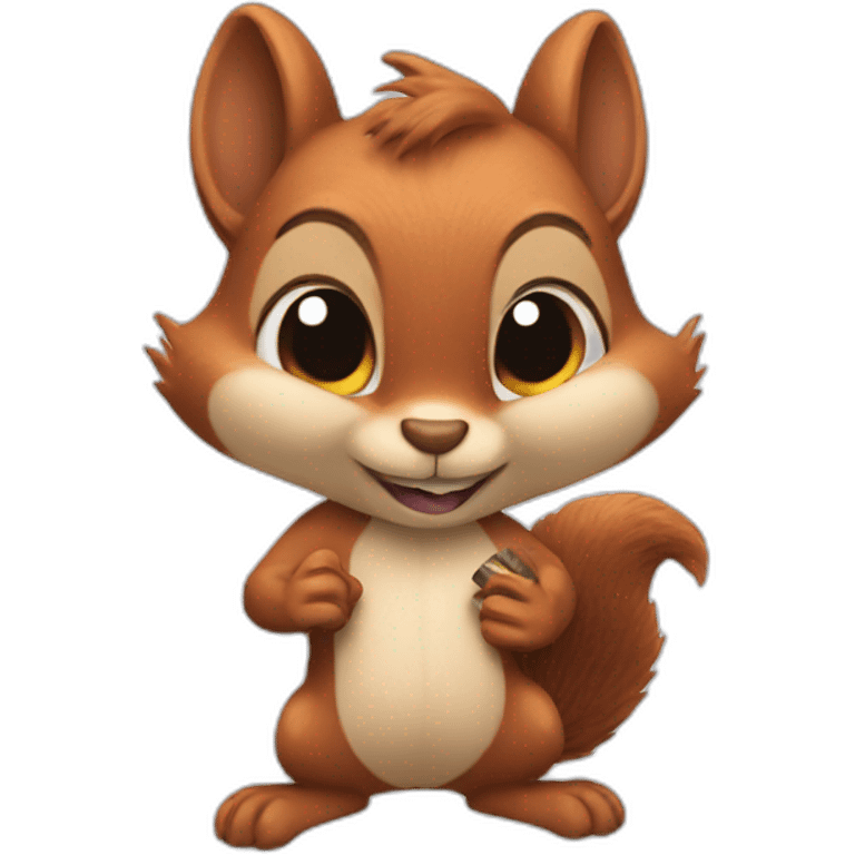 a squirrel holds a bat in its paws emoji