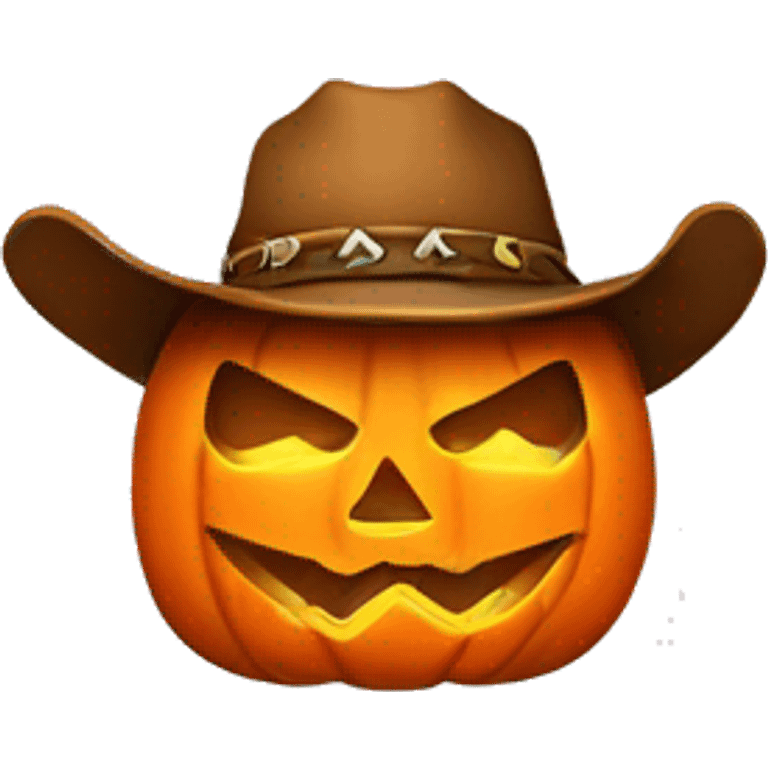 Jack-o’-lantern with a cowboy hat emoji