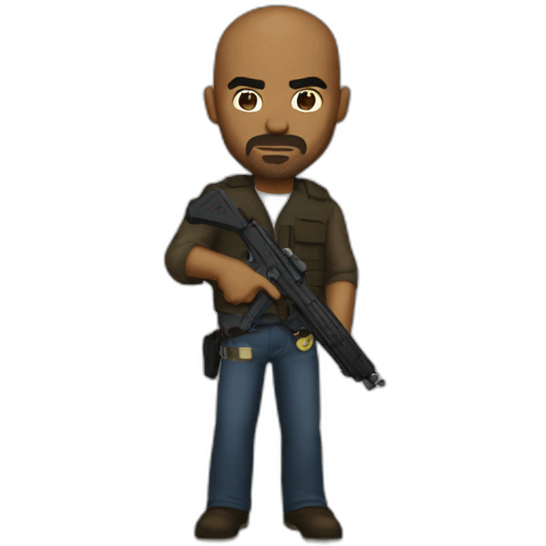 Derek morgan with a gun  emoji