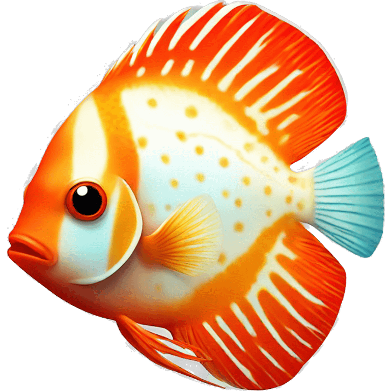 DISCUS fish orange and red emoji